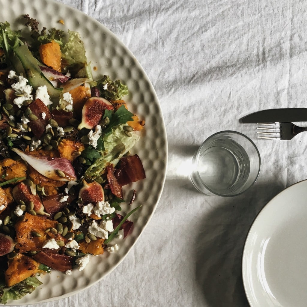 Pumpkin Salad with Fig & Goats' Cheese