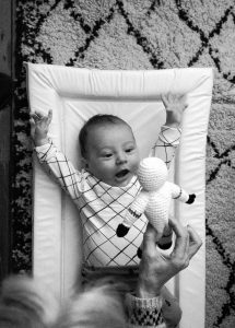 Black and white baby photography