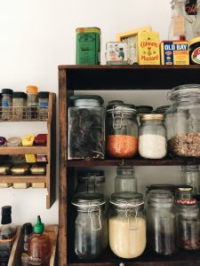 Plastic free july Kilner jars open shelving